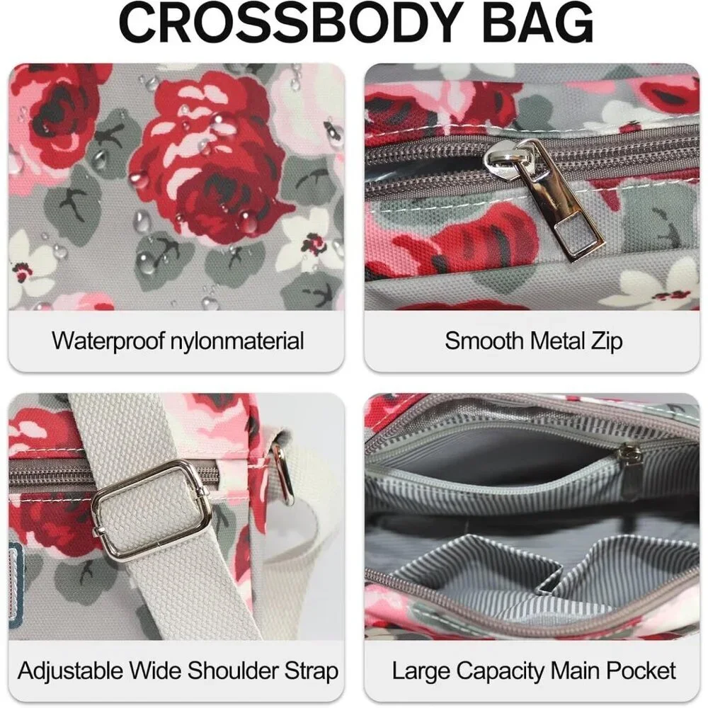Women Lightweight Oilcloth Crossbody Bag Small Travel Purse